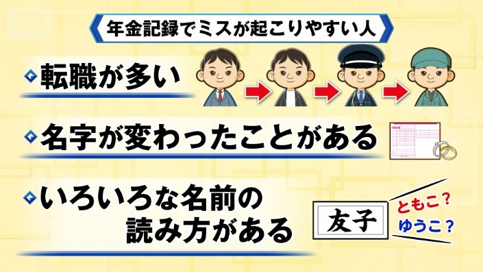 年金記録でミスが起こりやすい人