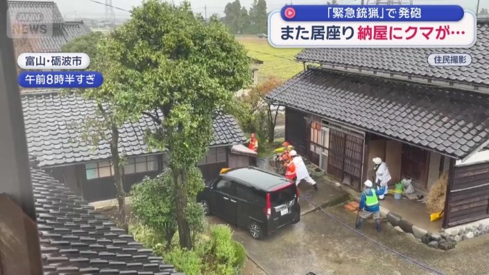 富山県砺波市にある住宅の敷地内