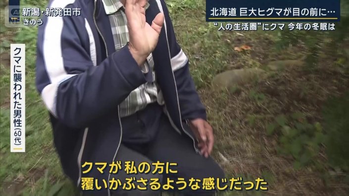 クマに襲われた男性（9日）