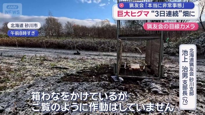 箱わなは作動せず