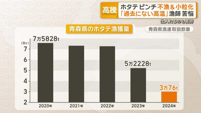 青森県のホタテ漁獲量