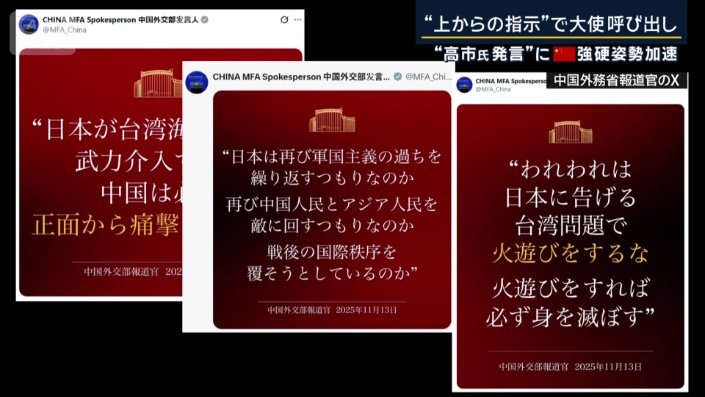 中国軍や中国外務省のSNS