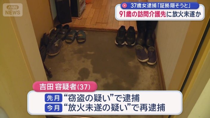 放火未遂の疑いで再逮捕