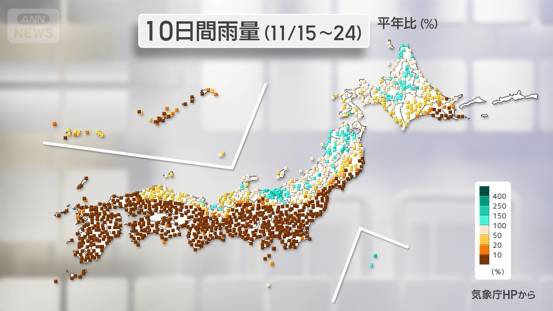 太平洋側は雨の少ない11月