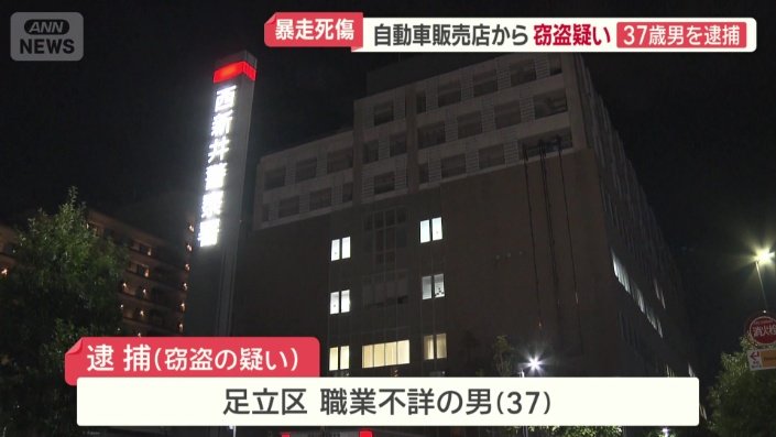 足立区の職業不詳の男を逮捕