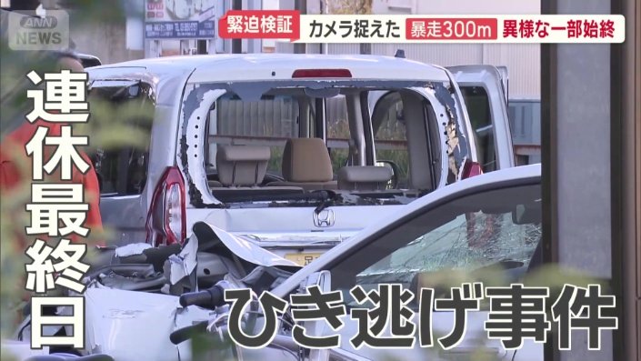 連休最終日の昼下がりに起きたひき逃げ事件