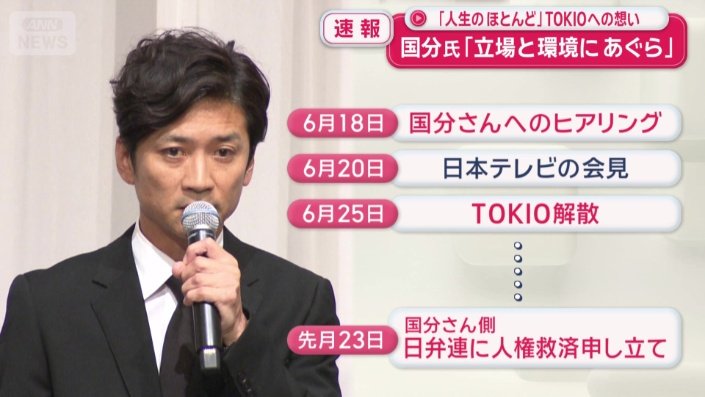 TOKIOの解散も発表