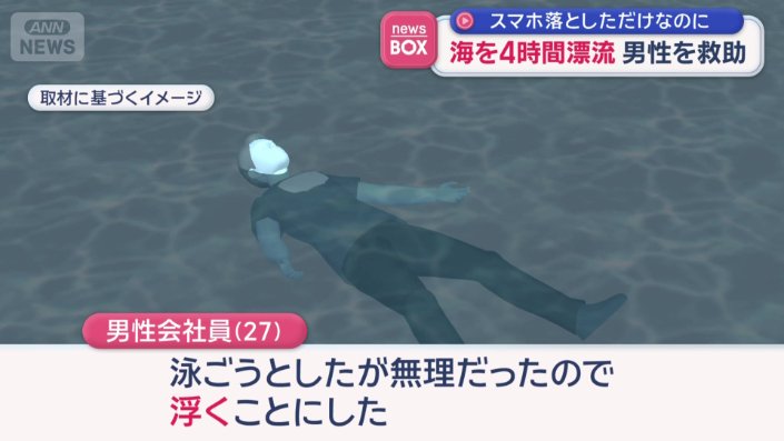 浮くこと4時間以上