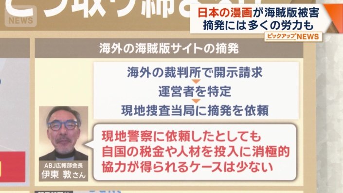 海外の海賊版サイトの摘発