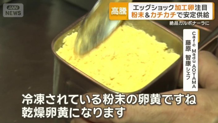 水に溶かすと、通常の卵と同じように使える