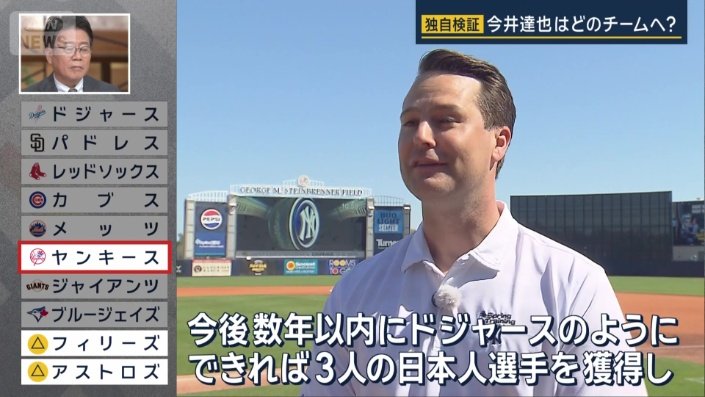 数年以内にドジャースのようにできれば3人の日本人選手を獲得し