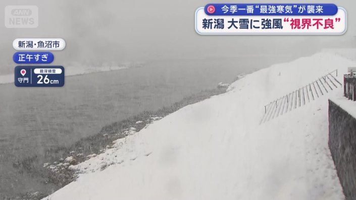 川も一気に雪化粧