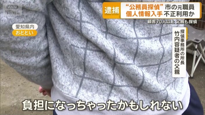 探偵事務所の所長 竹内容疑者の父親