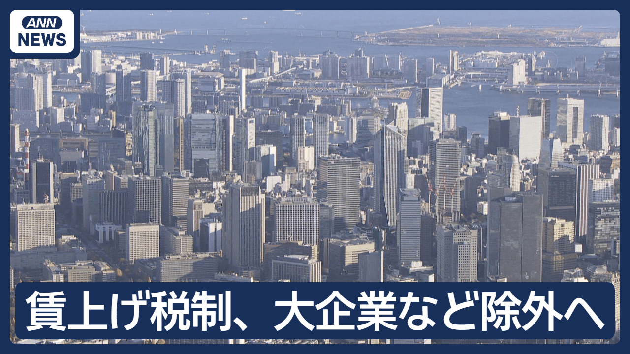 賃上げ税制、大企業など除外へ　新たな減税制度も　政府・与党が検討