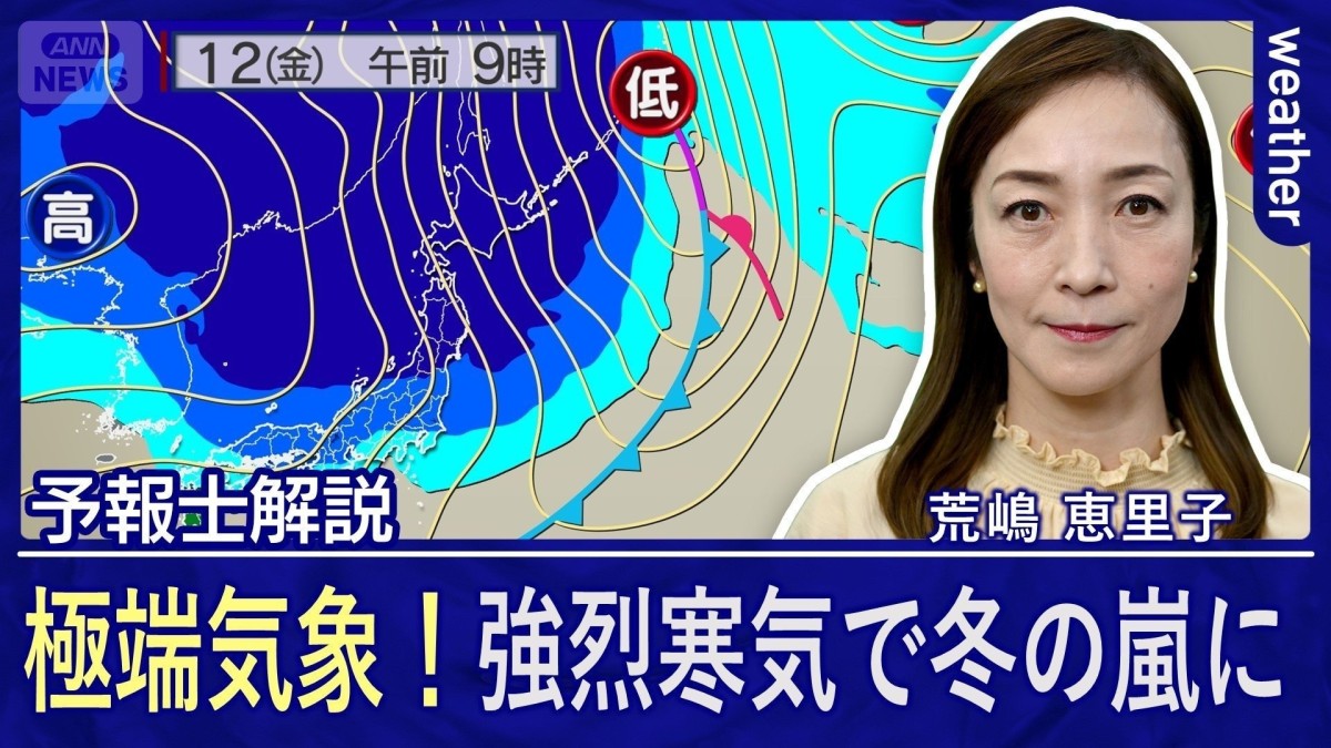 極端気象!南風「暖」から北風「寒」へ あすは強烈寒気で冬の嵐 週末は関東で恵みの雨
