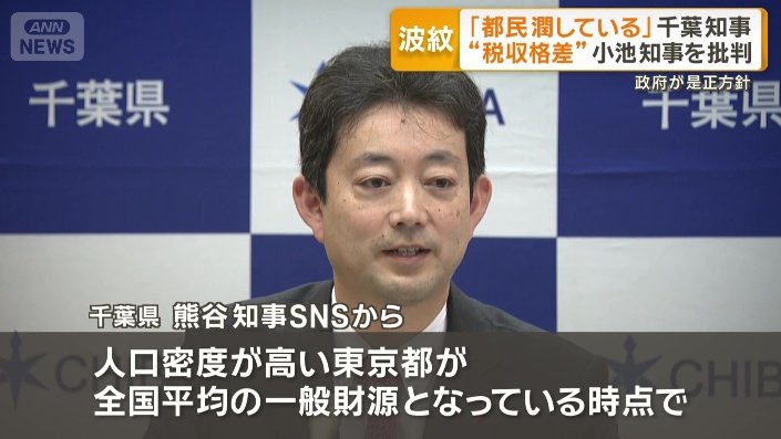 千葉県の熊谷知事が小池知事を批判