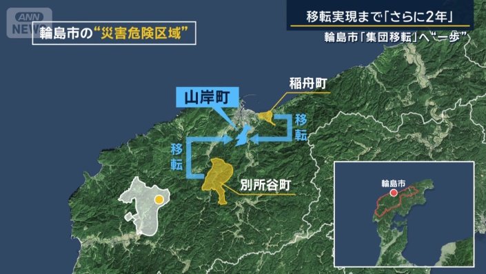 2つの地域の住民の移転先