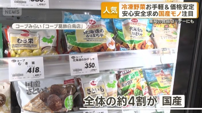 スーパーではカボチャなど約4割が国産