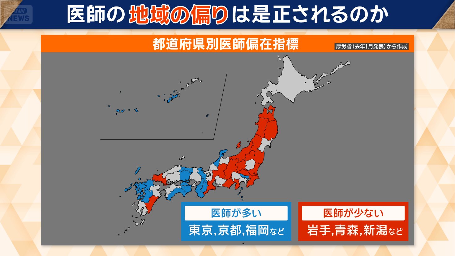 都道府県別の医師偏在指標