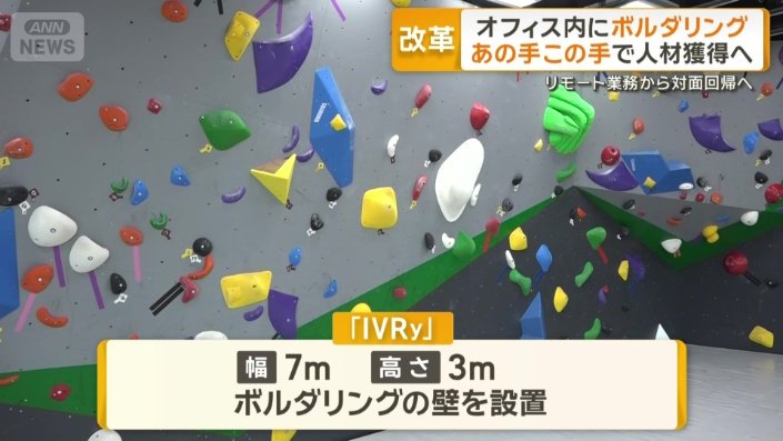 幅7m高さ3mのボルダリングの壁