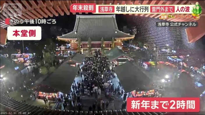 12月31日午後10時時点