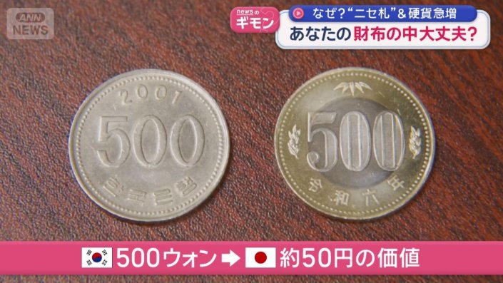 500ウォンは日本円に換算すると10分の1