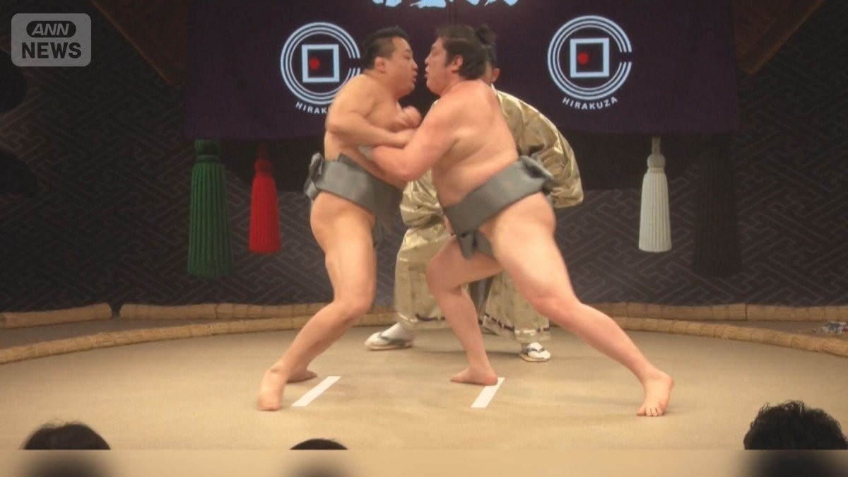 元力士がパフォーマンス「相撲レストラン」銀座に進出　大迫力で外国人客興奮