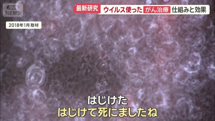 がん細胞ははじけるように破壊される