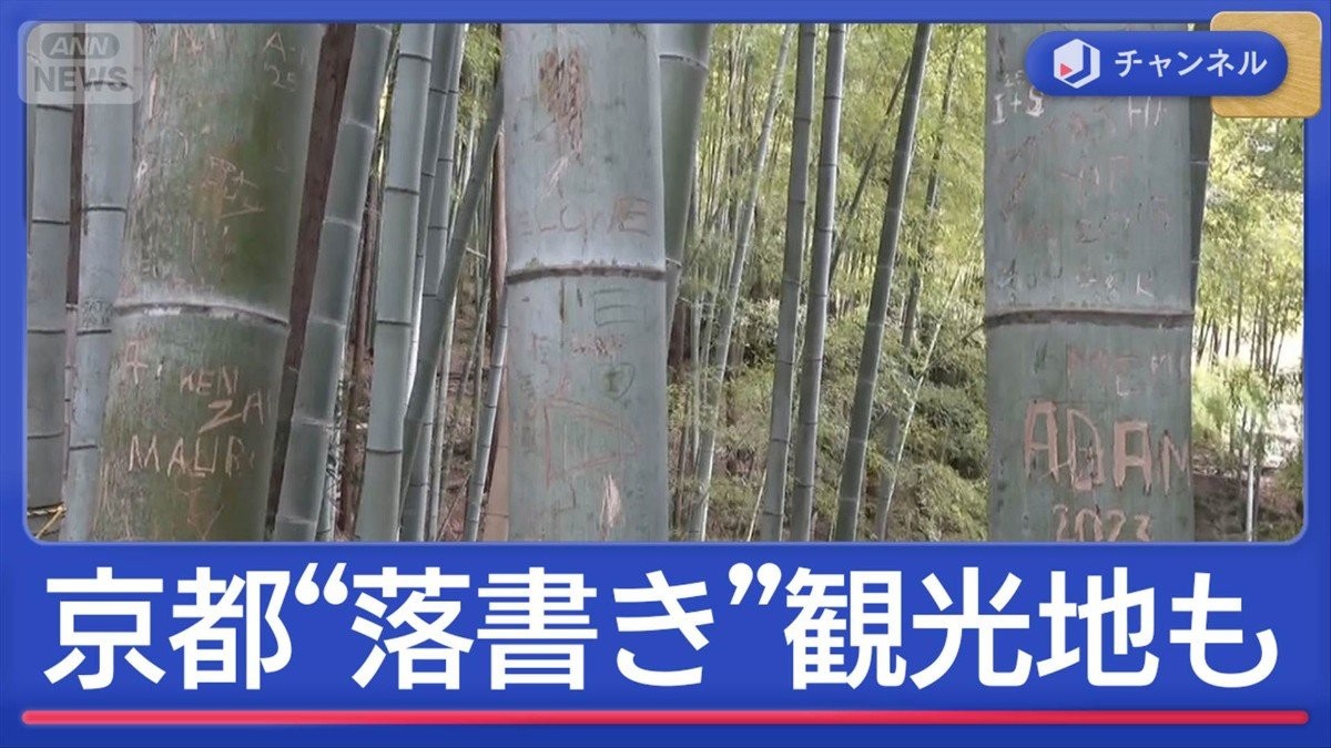 京都 竹林“落書き”人気観光地でも　嵐山“新対策”も続く被害