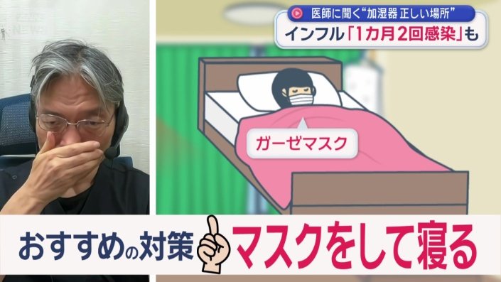 「ガーゼマスクをして寝ると保湿効果がある」