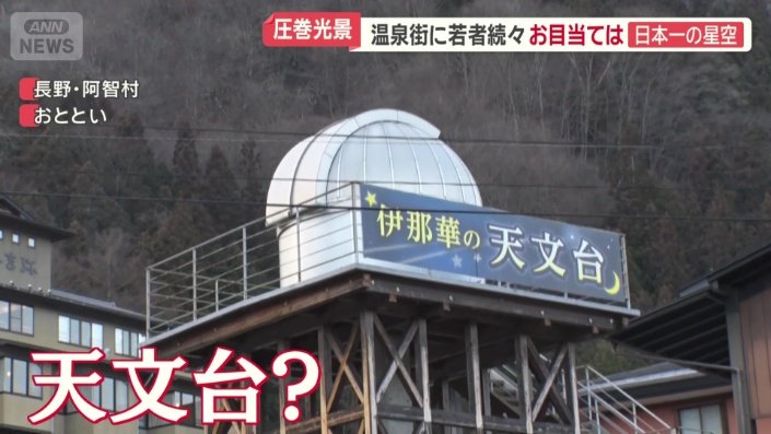 温泉街のど真ん中に天文台？
