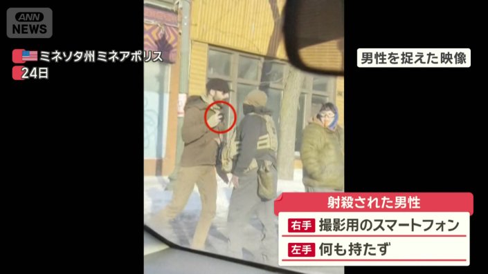 右手に撮影用スマホ、左手には何も持たず