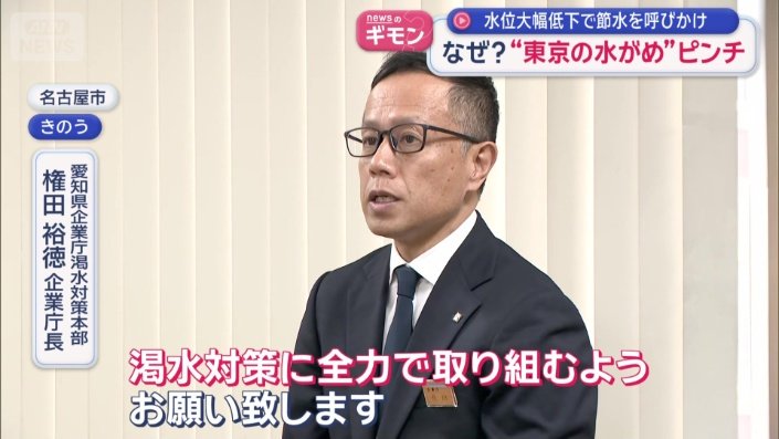 「渇水対策に全力で取り組むよう」