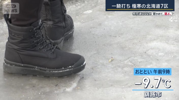 終日氷点下の冷え込み