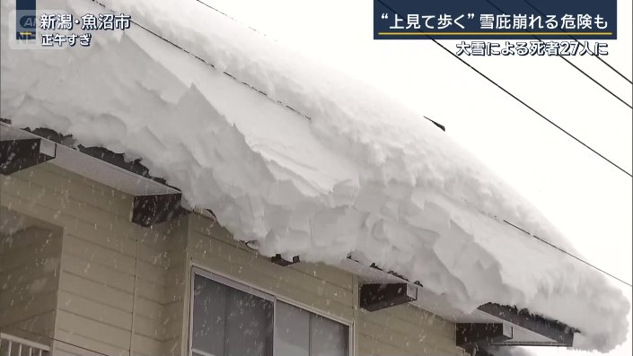 屋根に積もった雪