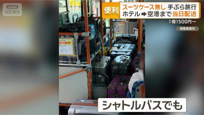 スーツケースで埋め尽くされている