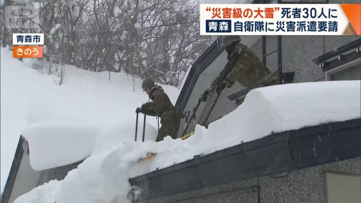 高齢者世帯を中心に屋根の除雪作業