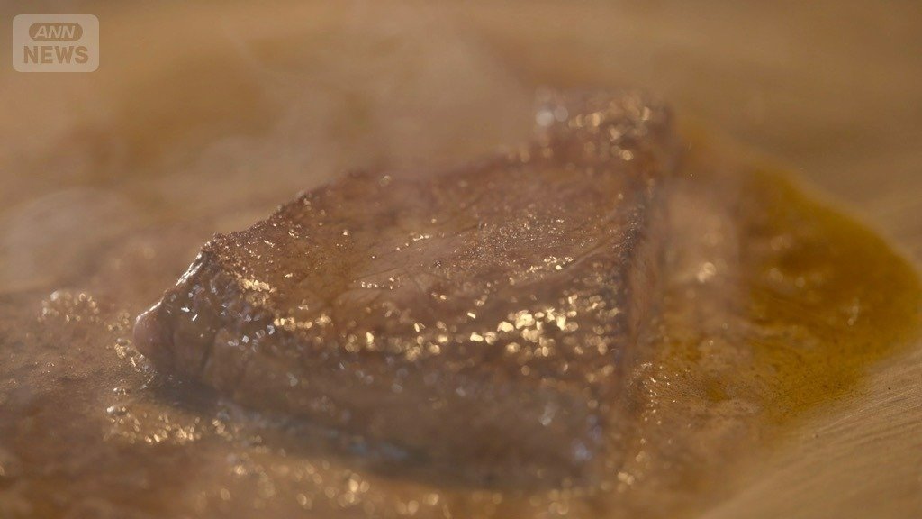 地元岩手産の短角牛ステーキは一番人気（2026年2月）