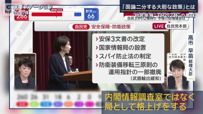 高市総理（8日夜）