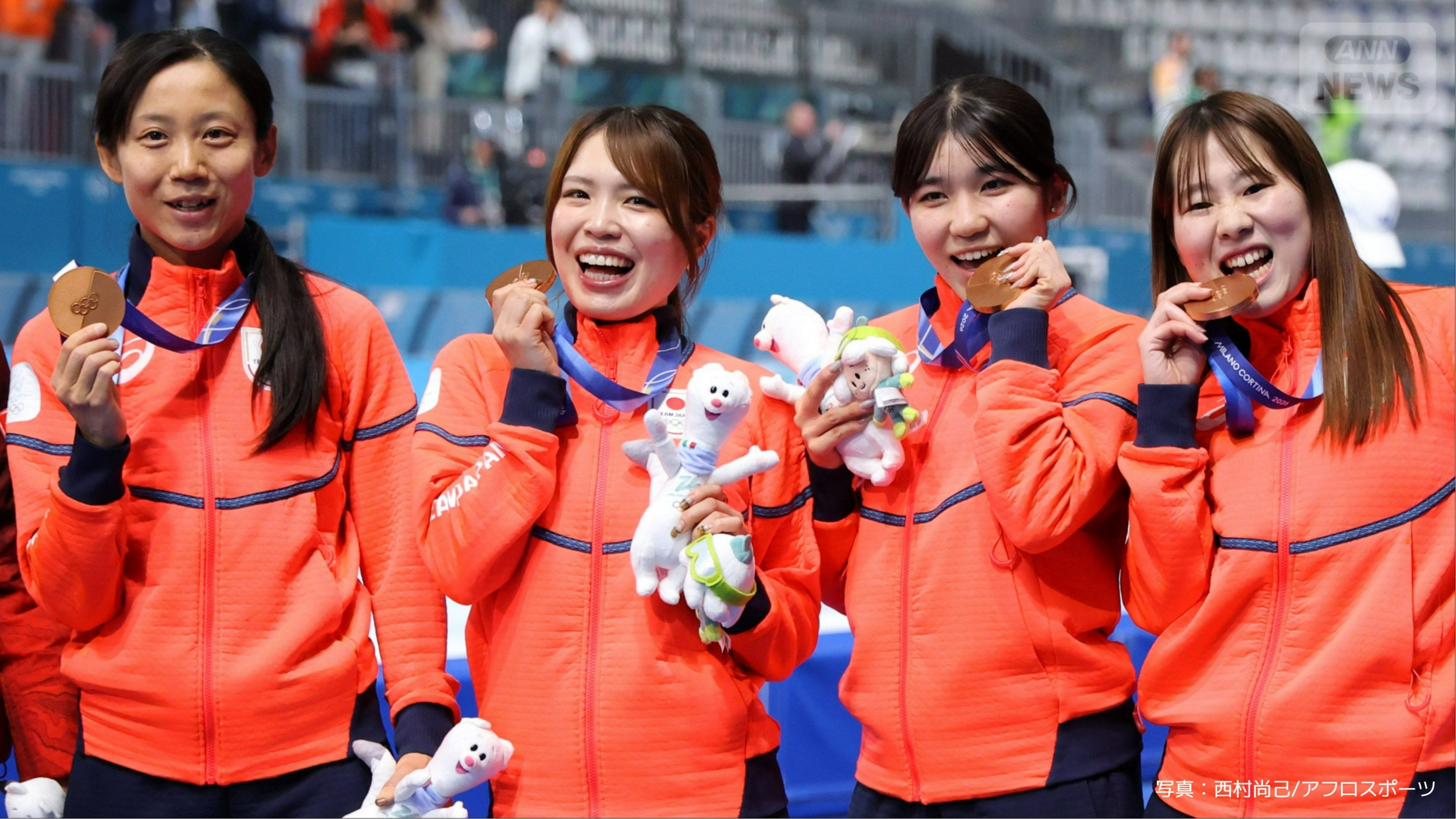 スピードスケート女子チームパシュート 銅メダル 高木美帆, 佐藤綾乃, 堀川桃香, 野明花菜