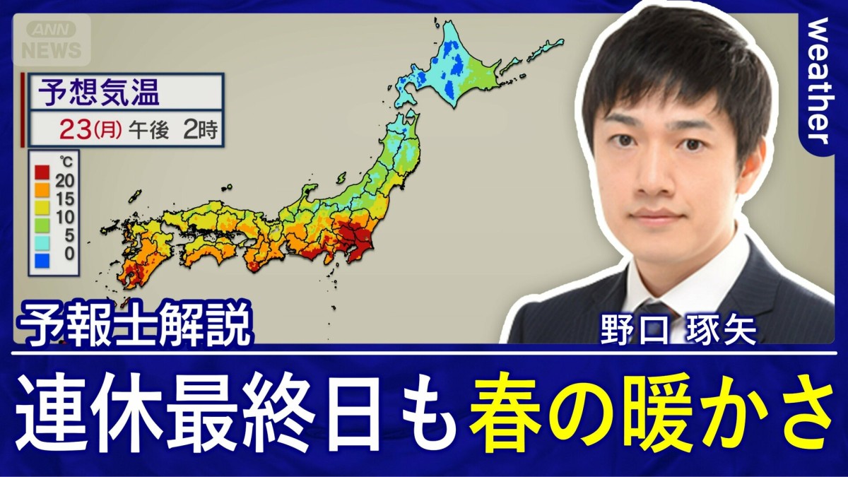 連休最終日は各地で春の暖かさ　今週は太平洋側にもまとまった雨