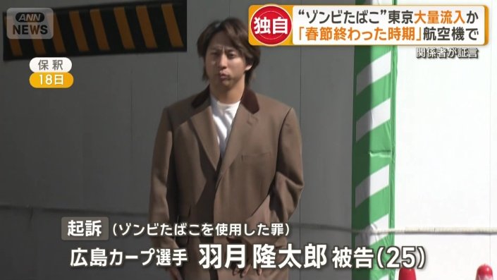 広島カープ選手・羽月隆太郎被告(25)