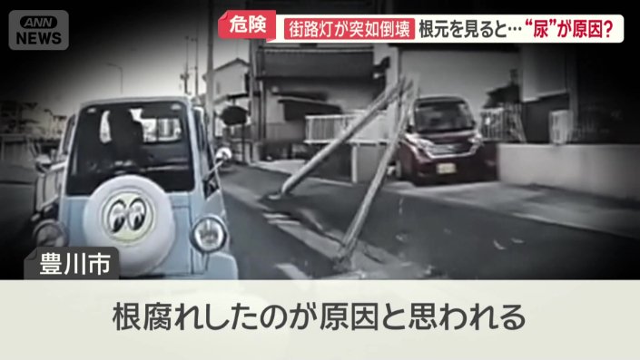 水や犬の尿などで老朽化して…