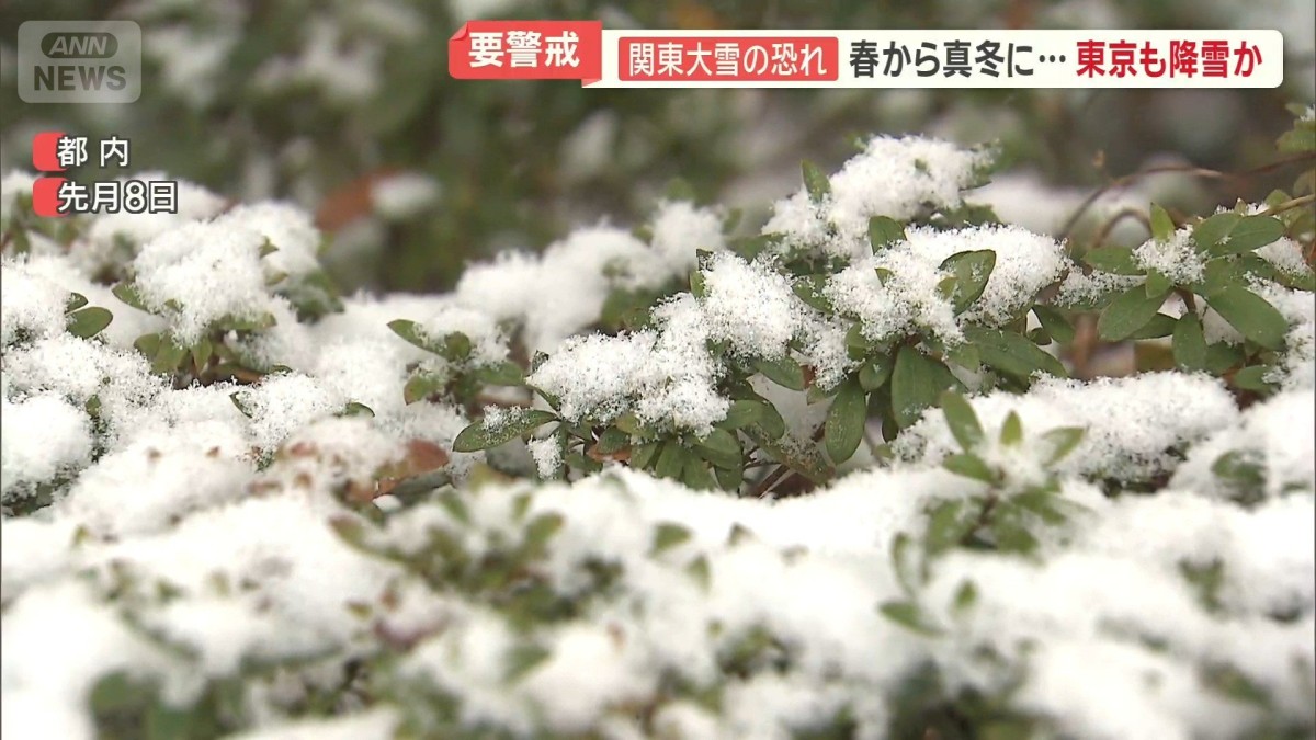 春から真冬に…東京も降雪か　関東大雪の恐れで要警戒　先週「春一番」吹くも天気一転