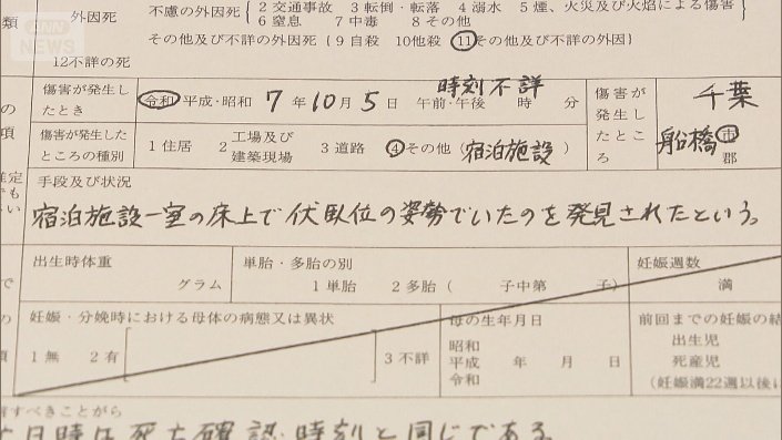 バダルさんの死亡診断書