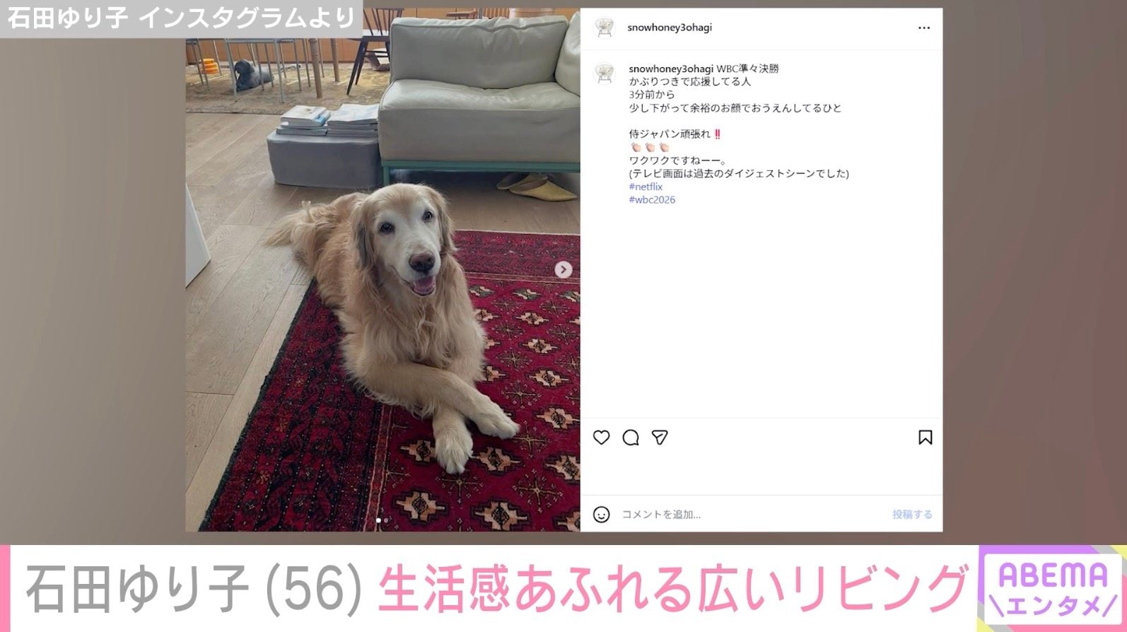 石田ゆり子 Instagramより