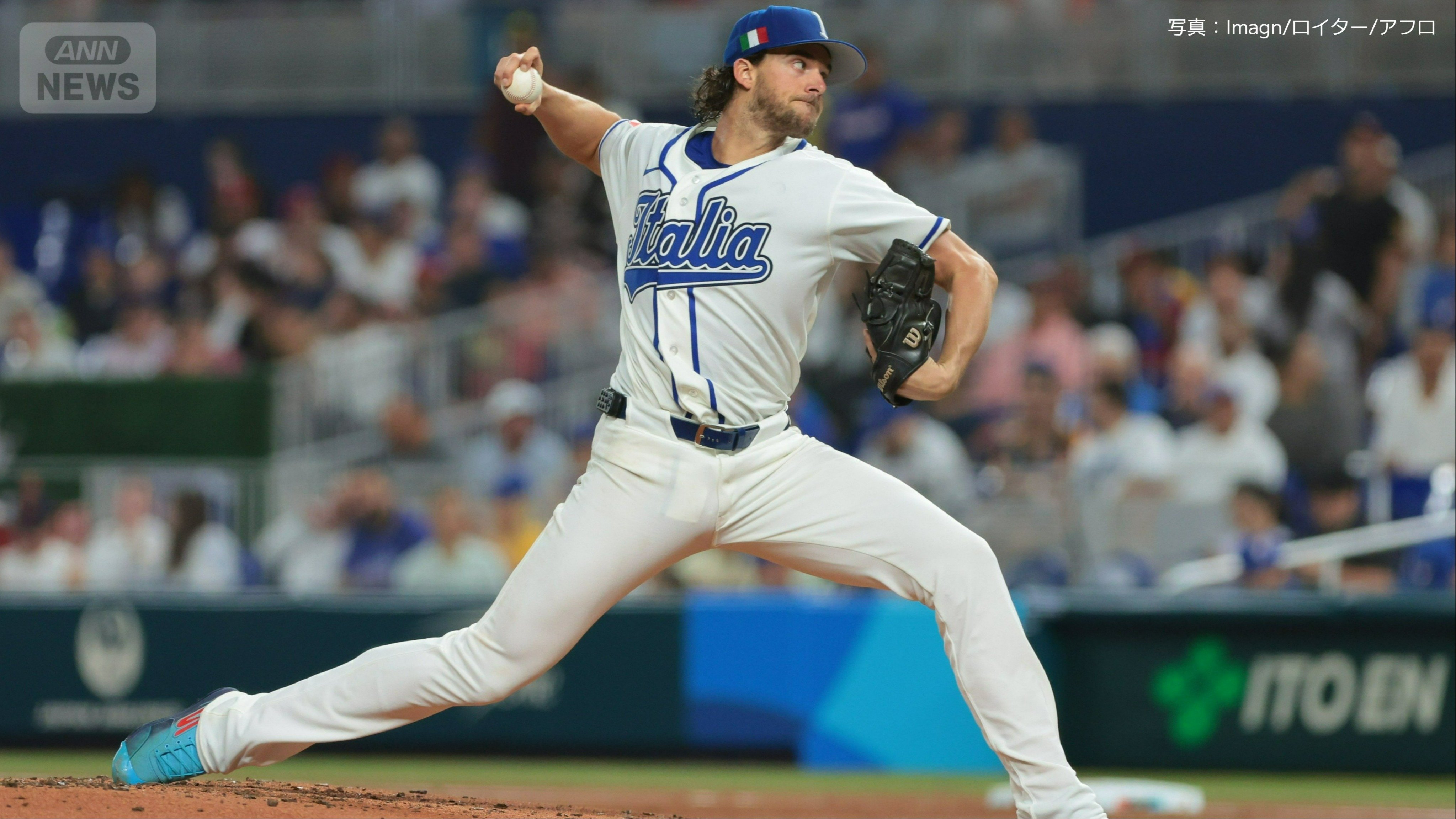 先発したイタリアのA.ノラ投手（32･フィリーズ）