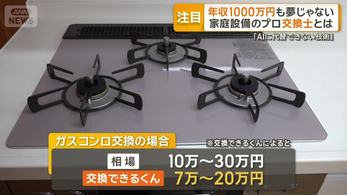 ガスコンロ交換の場合