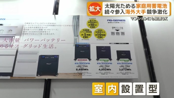 室内に設置できる蓄電池