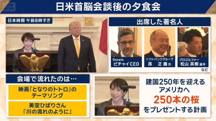 日米首脳会談後の夕食会